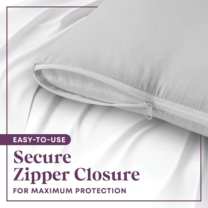 CirclesHome Pillow Protectors 2 Pack Queen Zippered - Image 3