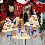 Zhanmai 3 Sets Wooden Triangle Peg, Educational Board, Travel Size, Operation - Image 7