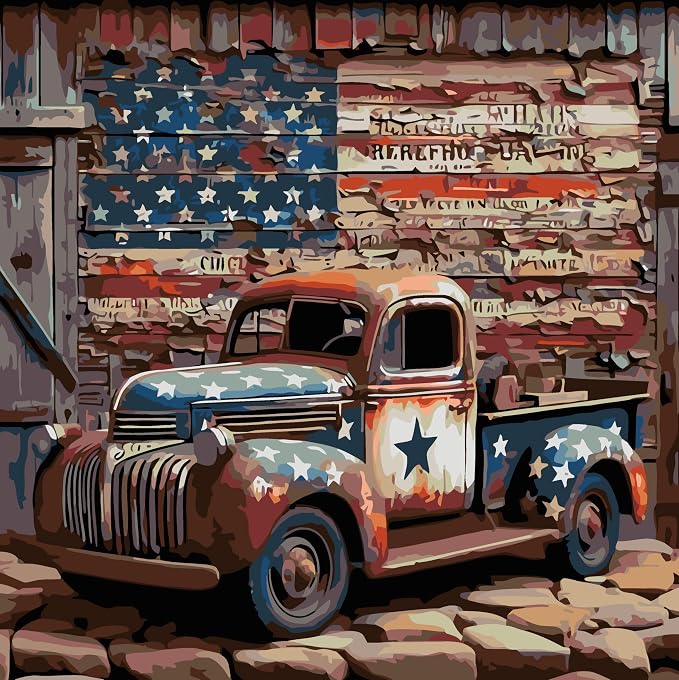 CHWGLFGG Vintage Truck Paint by Numbers Kit by CHWGLFGG