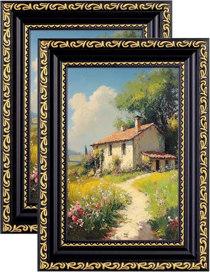 eletecpro 4x6 Vintage Picture Frame, Glass Cover, Horizontal or Vertical by eletecpro