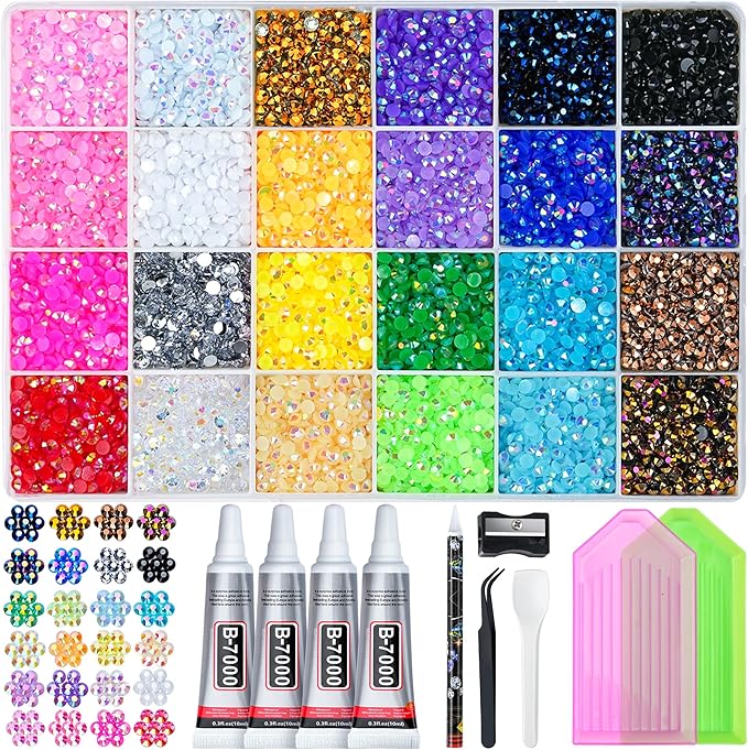 35000 Pcs Resin Jelly Rhinestones Kit, All-in-One Bedazzling Kit by Lotwow