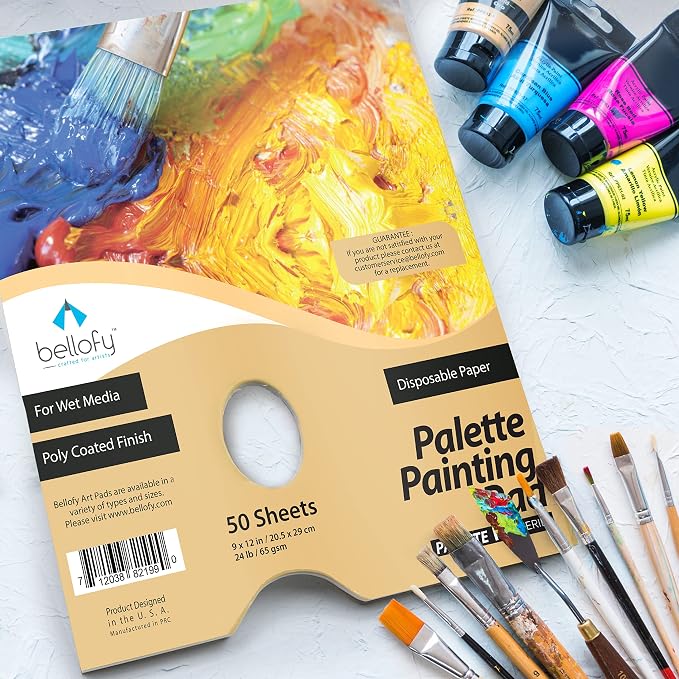 Bellofy 2X Disposable Palette Paper 9x12 Inches | Mess-Free Paper Artist Palette - Image 8