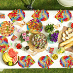 168Pcs Hippie Party Supplies for 60s 70s Hippie Theme Serves 24 | Rainbow Retro - Image 5