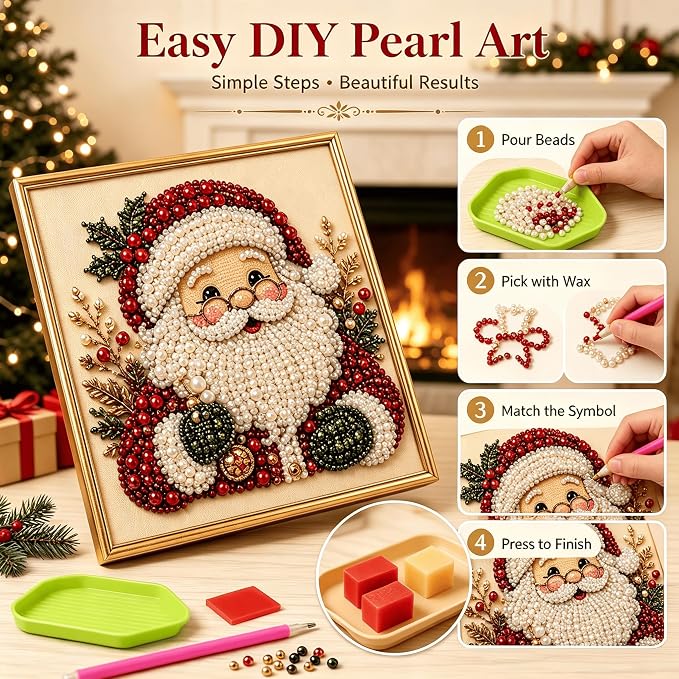 Oanruyan Christmas Pearl Diamond Painting Art Kit - Image 6
