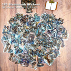 120PCS Steampunk PET Stickers, Mechanical Cats, Planner Collage, Water Bottle - Image 2