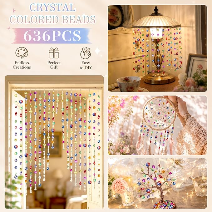 636pcs Glass Beads for Jewelry Making Assorted - Image 6