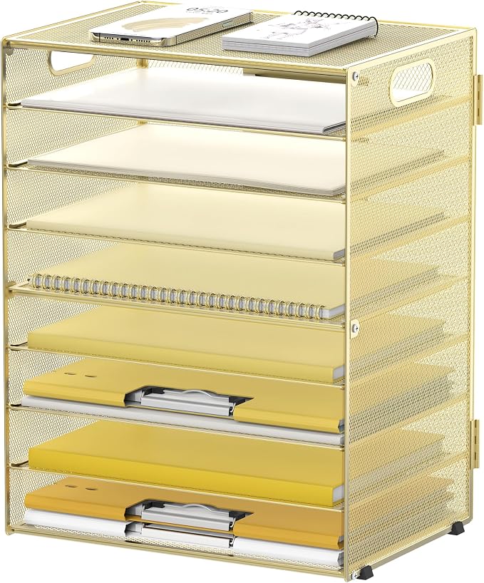 DALTACK 9-Tier Paper Organizer for Desk, Mesh Letter Tray Desk Organizer by DALTACK