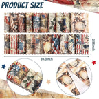 Hosuly 40 Pcs Vintage Patriotic Quilting Fabric Roll Red White Blue Americana - Image 2