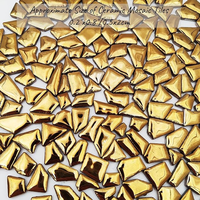 200g Ceramic Mosaic Tiles for Crafts, Irregular Stained Ceramic 0.2"x0.8" - Image 5