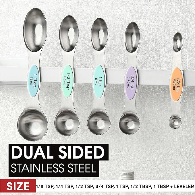 Spring Chef Stainless Steel Magnetic Measuring Spoons Set of 8 - Image 3