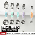 Spring Chef Stainless Steel Magnetic Measuring Spoons Set of 8 - Image 3
