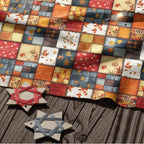 Autumn Patchwork Cotton Fabric Panel 61 x 36.6 Inches, Vintage Quilt Style - Image 8