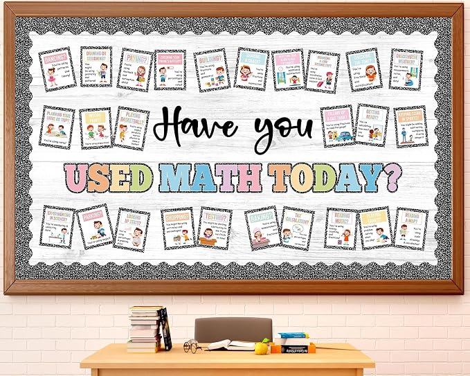 Math Bulletin Board Set Mathematics Composition Notebook Classroom Decoration by Yiaoyinnz