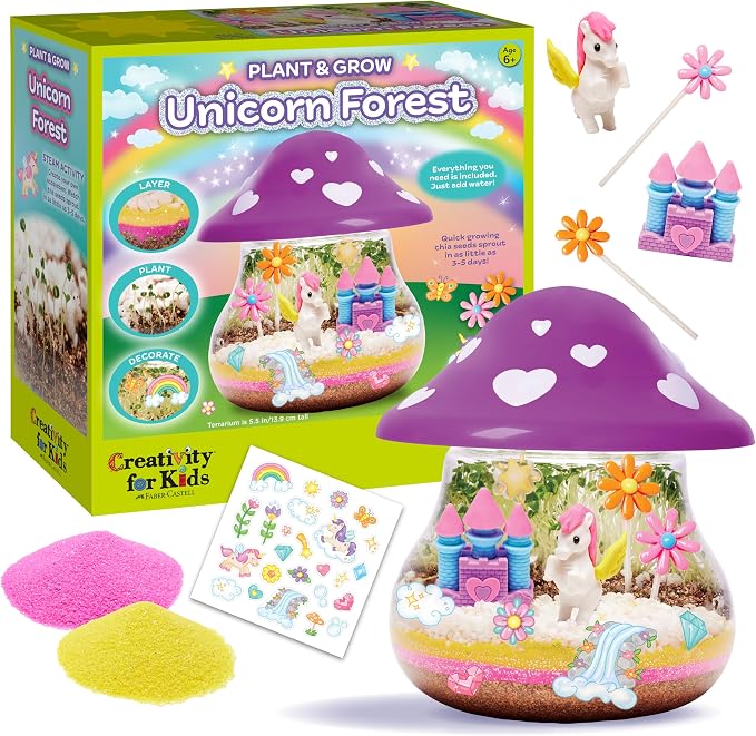 Creativity for Kids Plant and Grow Unicorn Forest: Terrarium Kit for Kids by CreativityforKids