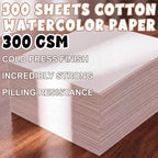 TaoBary 300 Pcs 5 x 7 Inch Watercolor Paper Sheet Bulk 140lb 300gsm White Cold - Image 2