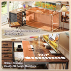 PRAISUN 61" L Shaped Desk with Power Outlets & USB-C Port, Reversible Computer - Image 6