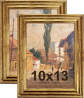 KTKDE 10x13 Picture Frame Set of 2, Ornate Vintage Gold Poster Frames by KTKDE