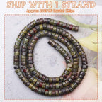Natural Stone Heishi Beads for Necklace Making, 4 mm x 2 mm Small Flat Round - Image 2