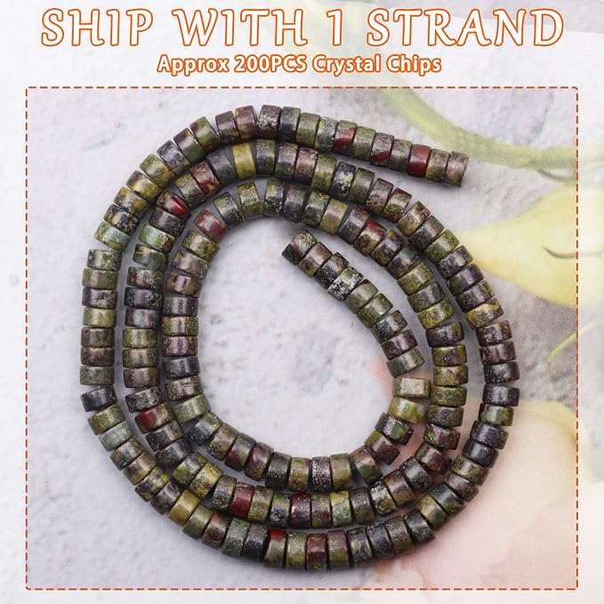 Natural Stone Heishi Beads for Necklace Making, 4 mm x 2 mm Small Flat Round - Image 2