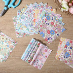84 Pcs Charm Packs for Quiltings, Colorful Bright Pastel Spring Floral Print - Image 6