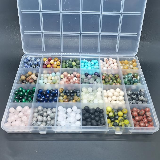 720pcs 6mm Natural Round Stone Beads Gemstone Beading Hole Size 1mm Crystal - Image 4