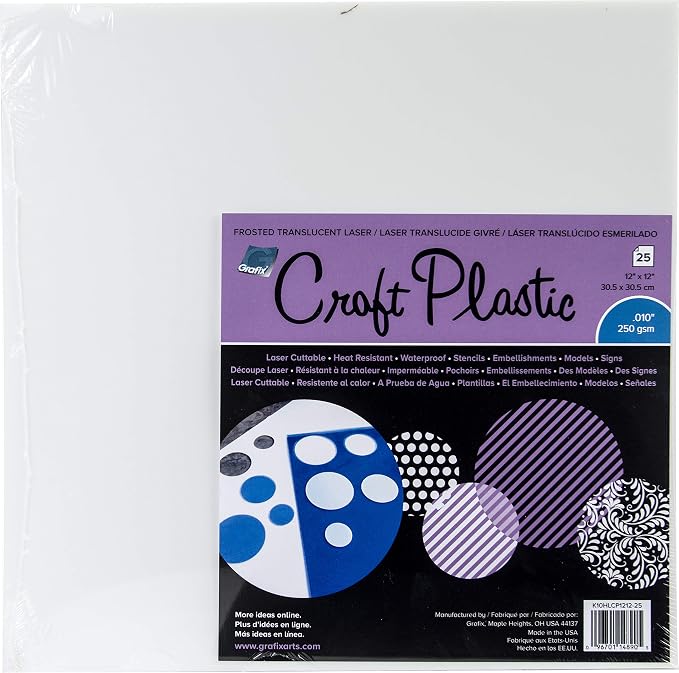 Grafix Craft Plastic Sheets 12"X12" 25/Pkg-Frosted .010 by Grafix