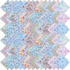 84 Pcs Charm Packs for Quiltings, Colorful Bright Pastel Spring Floral Print by Unknown