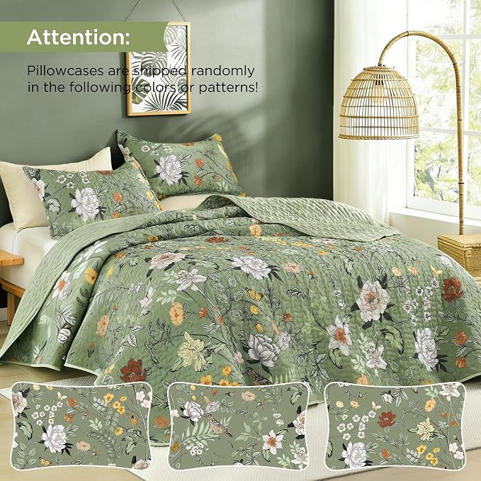 Litanika Floral Green Quilt King Size - Image 3