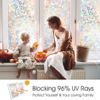 STATINT Stained Glass Privacy Film, UV Blocking Rainbow Static Cling - Image 3