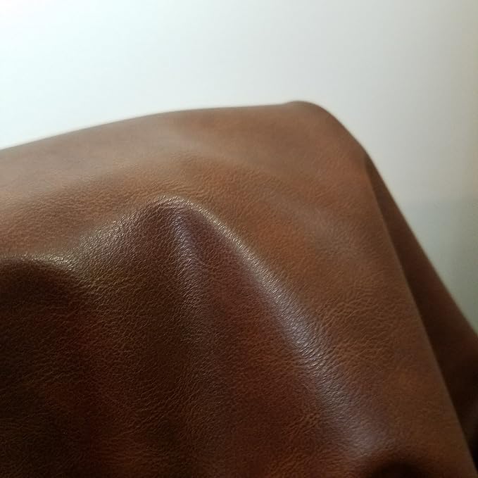 NAT Leathers™ | Cognac Rustic Brown Two Tone Soft Faux Vegan Leather Sheet - Image 3