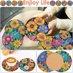 ijbnhd 8 Pcs Flowers Diamond Art Coasters - Image 2