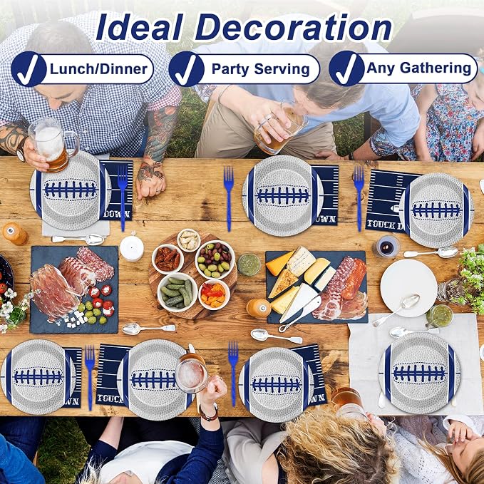 Qyeahkj 25 Guests Cowboys Football Party Plates and Napkins Supplies American - Image 6