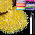 5000pcs 3mm Resin Rhinestones Bulk, Transparent Lemon Yellow AB Flatback Round by BELLEBOOST