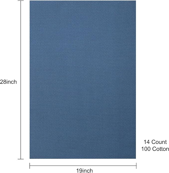 Aida Cloth 14 Count Cross Stitch Fabric, 19×28inch | Stylish Jeans Blue Creates - Image 2