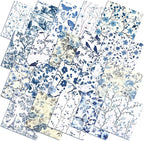 HunnmingRe 20 Pcs 10''x10'' Blue White Flower Quilting Fabric Square by HunnmingRe
