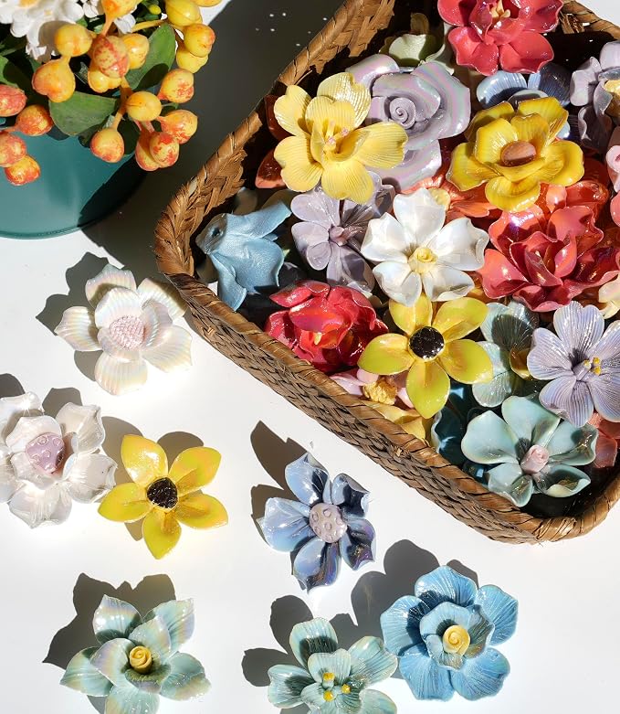 Lanyani 10 Pieces Iridescent Ceramic Blossom - Image 3