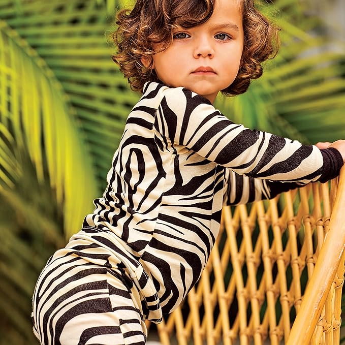 HonestBaby 4 Piece Pajamas Sleepwear Pjs 100% Organic Cotton for Infant Baby and Toddler Boys, Girls, Unisex
