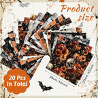 HunnmingRe 20 Pcs 10''x10'' Halloween Quilting Fabric Square Spooky Gothic - Image 2