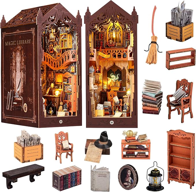 Book Nook DIY Miniature House Kit Adult Gift by CASRRA