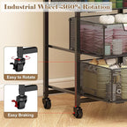 Under Desk Storage Cart with Lockable Wheels, 3-Drawer Rolling Storage Cart - Image 4