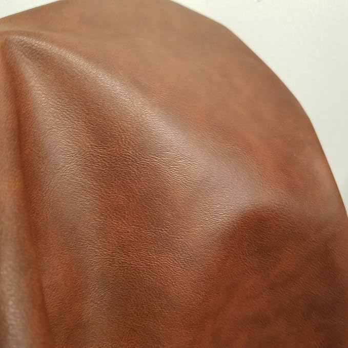 NAT Leathers™ | Cognac Rustic Brown Two Tone Soft Faux Vegan Leather Sheet - Image 6
