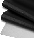 Black Faux Leather Fabric 20"×55" Lychee Grain Upholstery Vinyl by JERLITU
