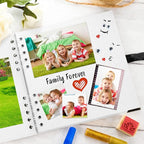 Bstorify Square Scrapbook Photo Albums 36 Pages White Thick Paper, Metal Corners - Image 5