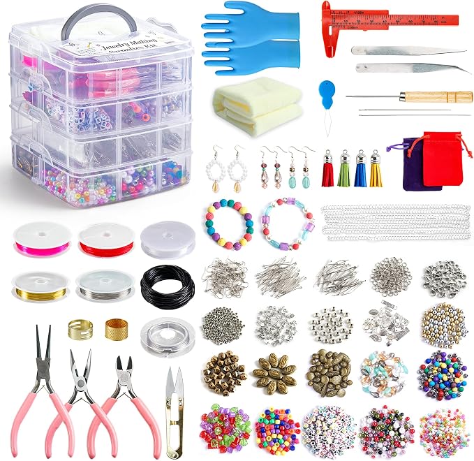 Jewelry Making Kit, Supplies Includes Beads, Instructions, Wire by INSCRAFT
