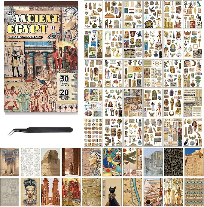 Pre-Cut Vintage Stickers for Journaling, 500+ Scrapbook Stickers and 20 A5 by Ahmagen