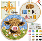 CYANFOUR Punch Needle Kit for Beginners, Highland Cow Punch Needle Kits Adults by Cyanfour
