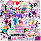 50 Pcs Gymnastics Stickers for Girls, Cute Gymnast Sport Vinyl Decals, by Unknown