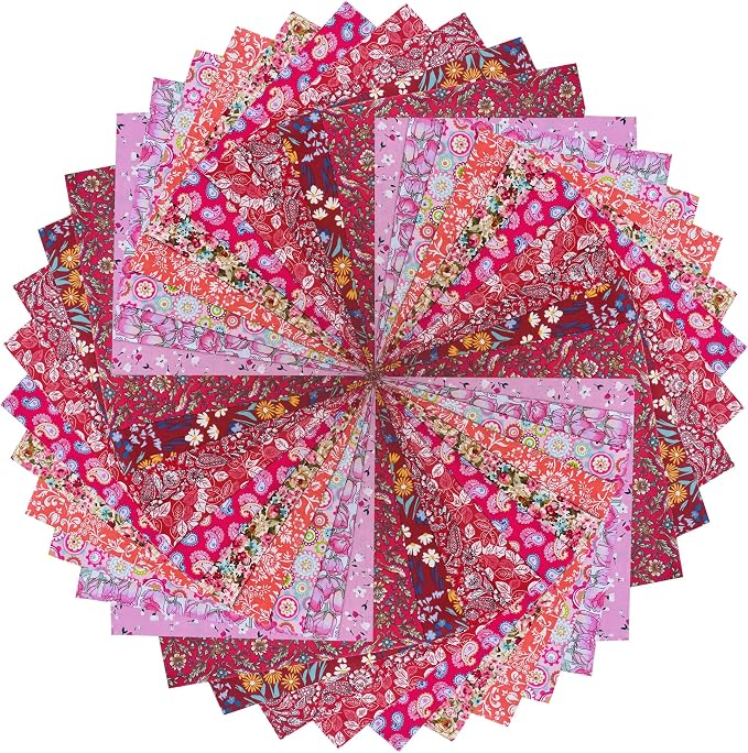 HANPATQUI 50PCS 5 x 5 inch 100% Cotton Fat Quarters Fabric - Image 2