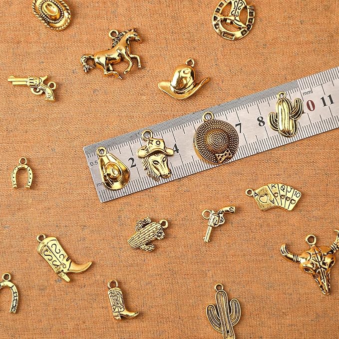 MARFOREVER 40 Pcs/20 Pairs Western Cowboy Cowgirl Charms - Image 2