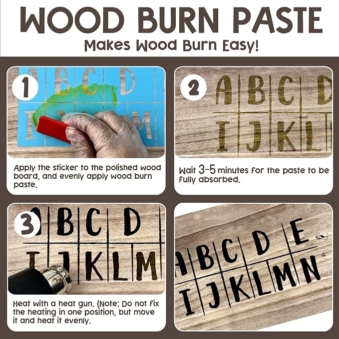 1DFAUL Wood Burn Paste Pen Kit, 4OZ Wooden Burning Gel & Wood Burn Marker | DIY - Image 2